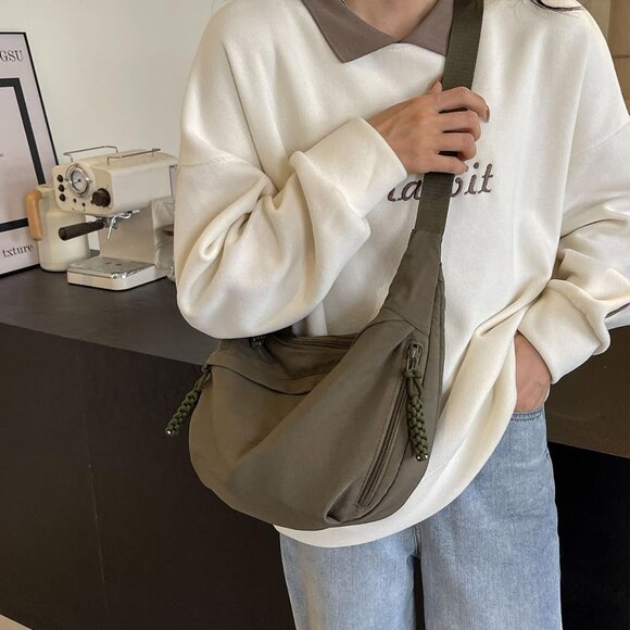 Nylon Crossbody Bag for Women Tote Pockets Adjustable Shoulder Travel Purse - Picture 2 of 9